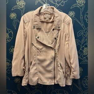 Anthropologie MARRAKECH pink MOTORCYCLE JACKET sustainable lyocell women’s XL